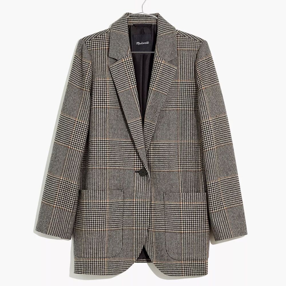 Madewell Larsen Blazer in Glen Plaid Size XL NWOT